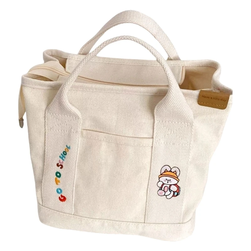 Convenient Mother Bag Water Resistant Canvas Bag with Organized Pockets Lovely Pattern for Baby Essential & Storage