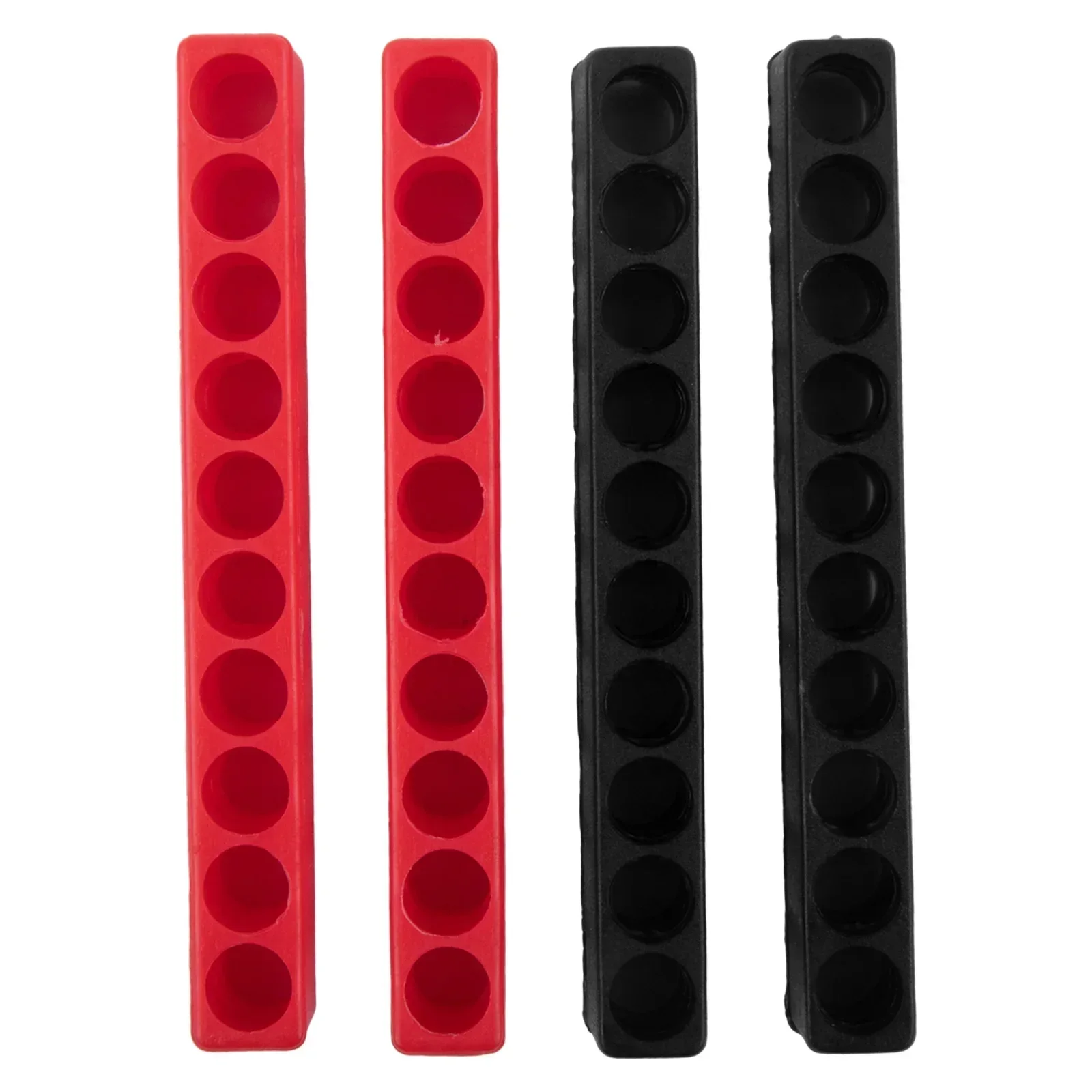 4pcs 10Holes Screwdriver Bit Holder Storage Soft Rubber Organizer 1/4Inch Hex Screwdriver Head Drill Bit Stand Case Hand Tools