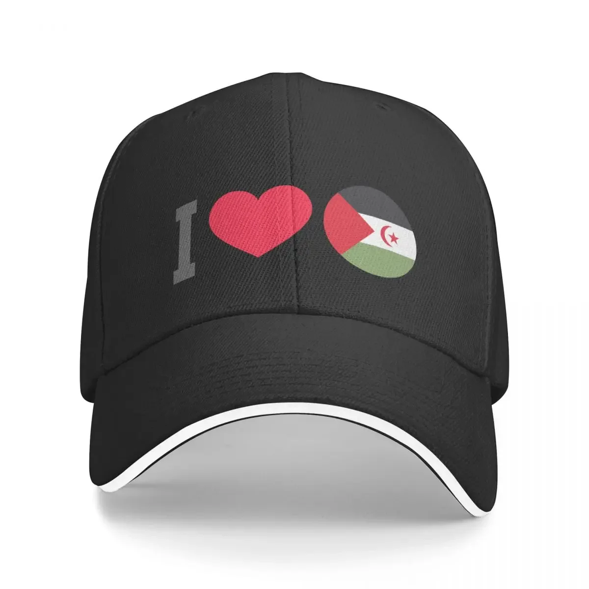 I heart Western Sahara flag design Baseball Cap Trucker Cap Brand Man cap Rave Custom Women's Beach Outlet 2024 Men's