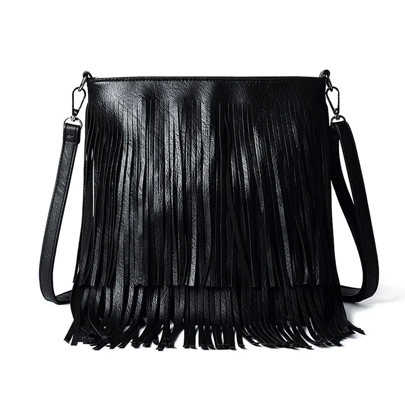 

Women's Crossbody Shoulder Bag For Ladies Tassel Zipper Design Mini Bag PU Leather Lovely Girl Bags For Women Purse