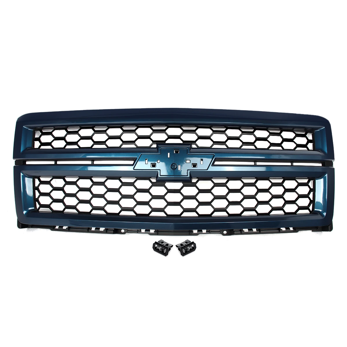 Deep Ocean Blue+Black Front Bumper Grille For 2014-2015 Chevrolet Silverado 1500