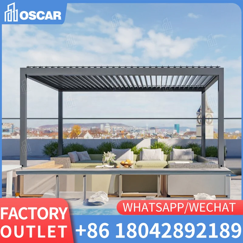 Wholesale Customized Waterproof Aluminum Pergolas Gazebo Garden Outdoor Patio Cover Pergola Canopy 3x3 3x4 6x3 4x4 4x6