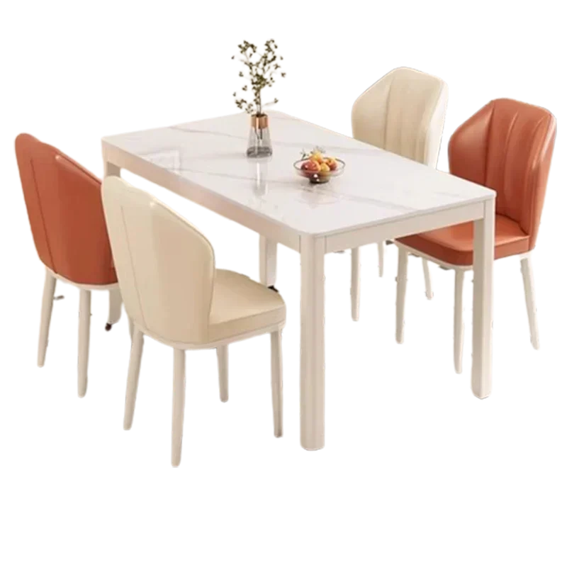 Mesa de Comedor Nórdica de Lujo, Nueva Llegada Premium, Mesa de Comedor Nórdica Blanca Vintage Rectangular
