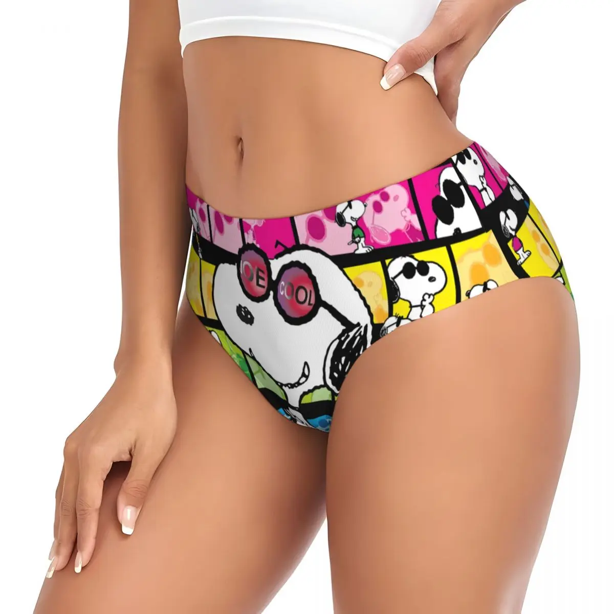 ملابس داخلية نسائية مخصصة S-Snoopyes Mangas ملابس داخلية نسائية كرتونية قابلة للتنفس سراويل داخلية