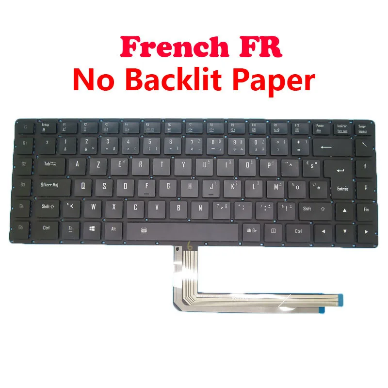 

Laptop No Backlit Paper Keyboard For Gigabyte For AERO 14 2Z703-FR562-G30S SKB1711-FR VER:B01 27703-FR562-G30S French NO Frame