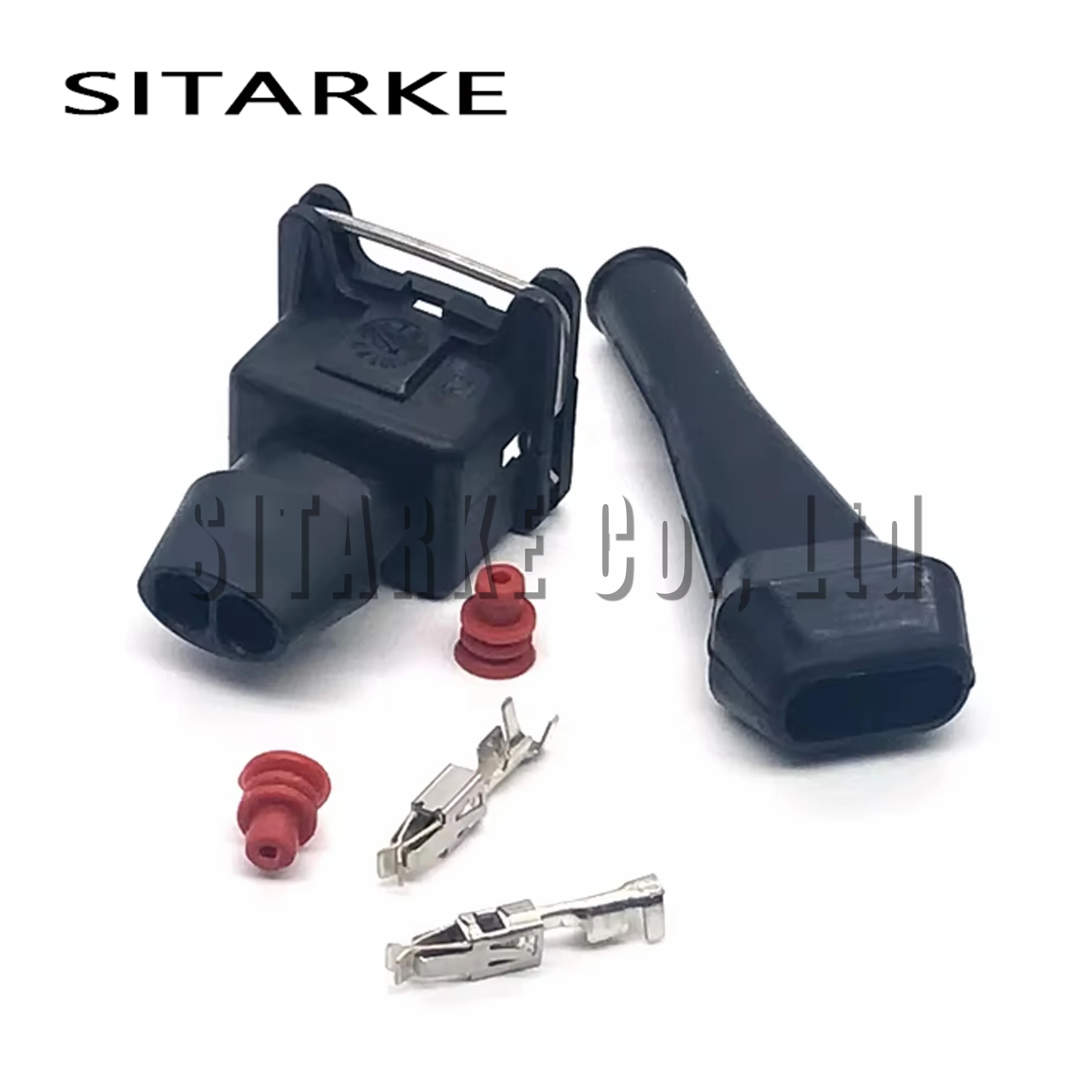 1 Set 2 Pin AMP Tyco Fuel Injector Connector Waterproof Junior Power Mini Timer Plug With Rubber Boot For Cars