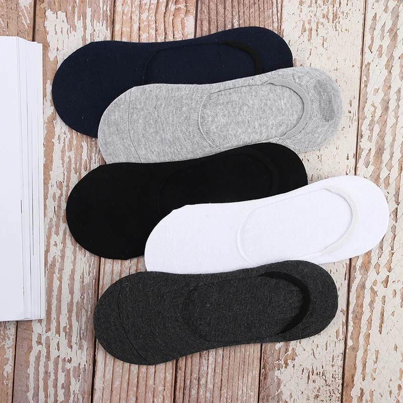 1 Pair Summer Men's Socks Casual Boat Socks Solid Color Breathable Comfortable Soft Men Floor Sock Non-slip Low Cut No Show