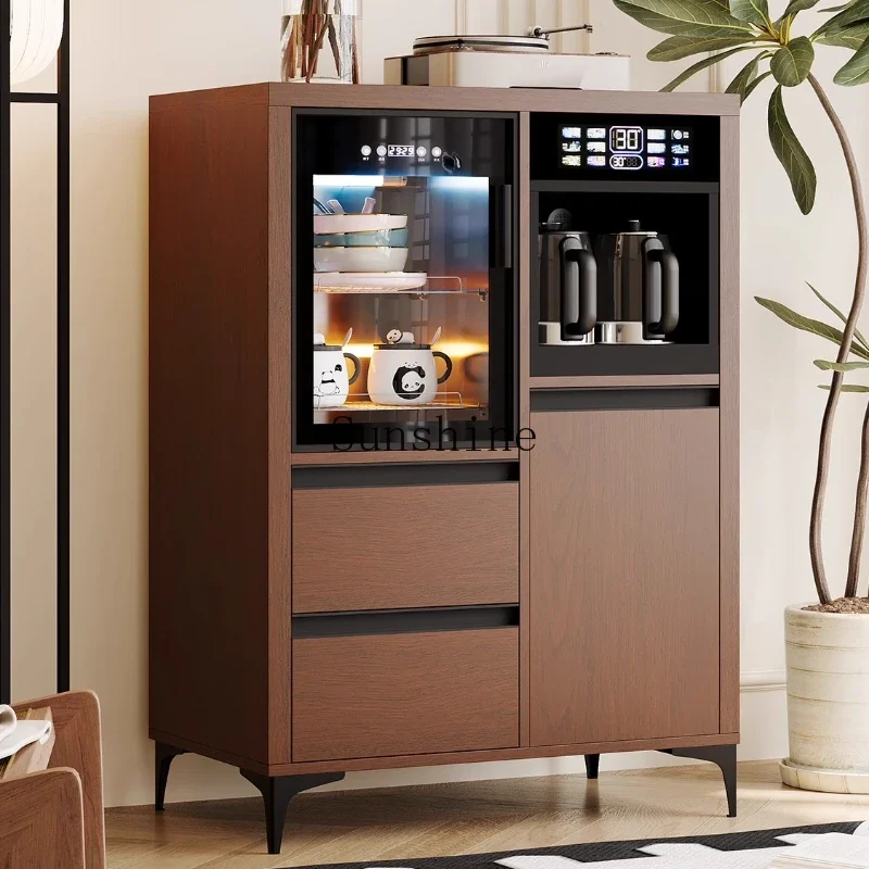 Intelligent Chinese solid wood tea bar machine locker integrated side cabinet