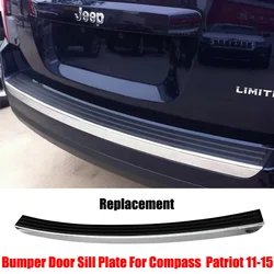 Stainless Steel rear Trunk Lid Hatch Bumper Door Sill Scuff Plate Trim  For Jeep Compass  Patriot 2011 2012 2013 2014 2015