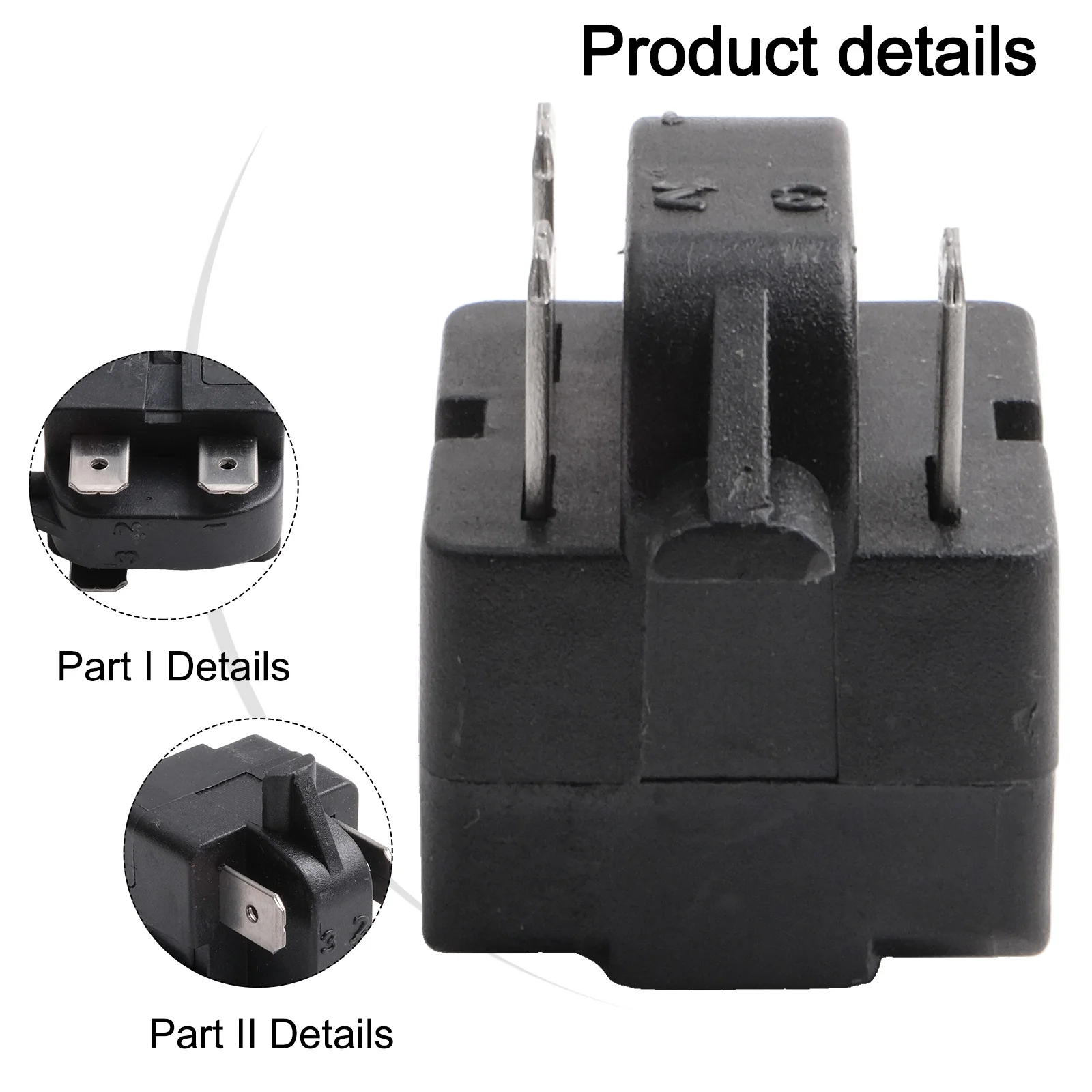 Refrigerator Accessories Compressor Relay Starter PTC Starter Overheat Protector QP2-15 Starter Overload Relay 32.5x21.9x29mm
