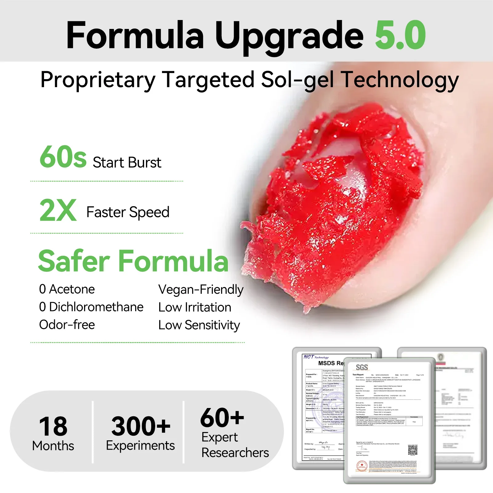 BORN PRETTY 15ml/60g Magic Nail Gel Remover 3-5 Mins Faster Remover Easily Quickly Removes Soak Off UV Gel Varnish Tips Glue