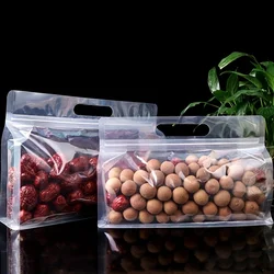 5pcs portable transparent frosted octagonal sealed packaging bag, zero food self sealing bag, self-supporting bag, dry goods nu