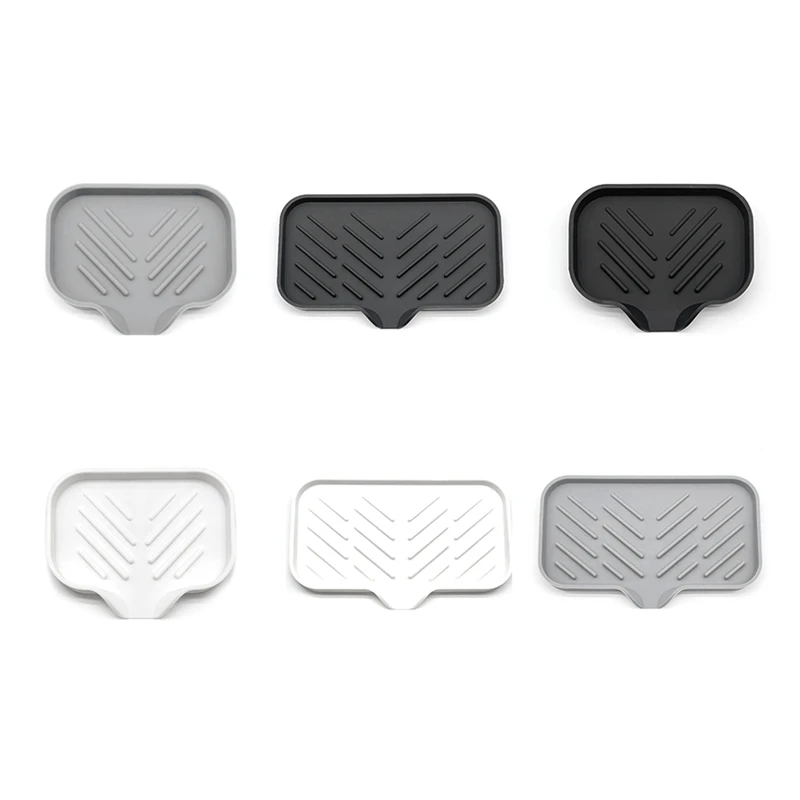 

Самосливный держатель для мыла, силиконовая кухонная раковина, поднос для мыльницы, органайзер для стойки, простой в использовании S, черный