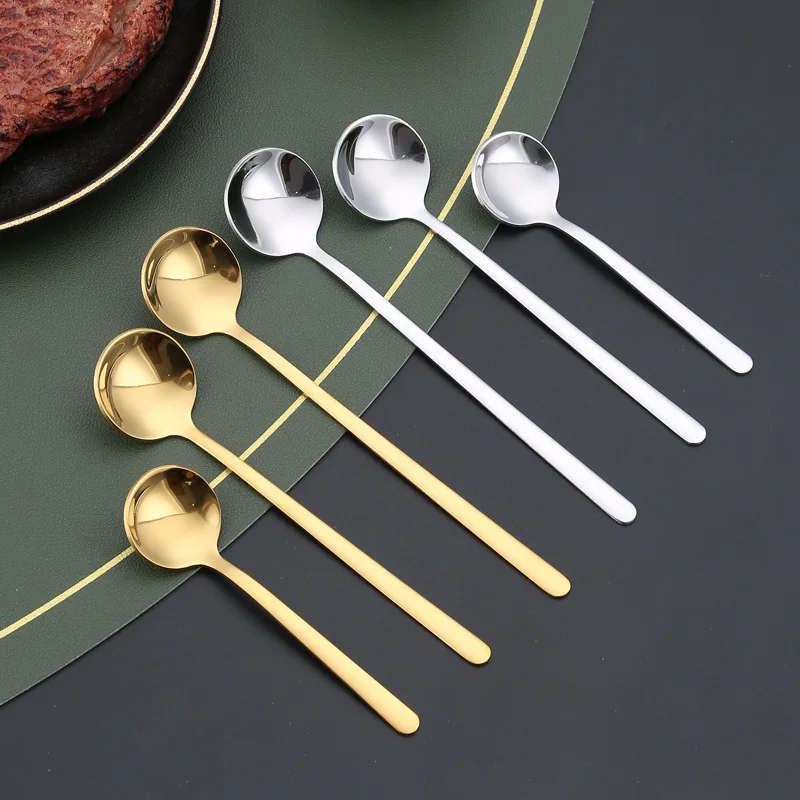 304 Stainless Steel Coffee Tea Stirring Spoon Salt Spoon Dessert Ice Cream Spoon Seasoning Spoon Kitchen Utensils Spoon