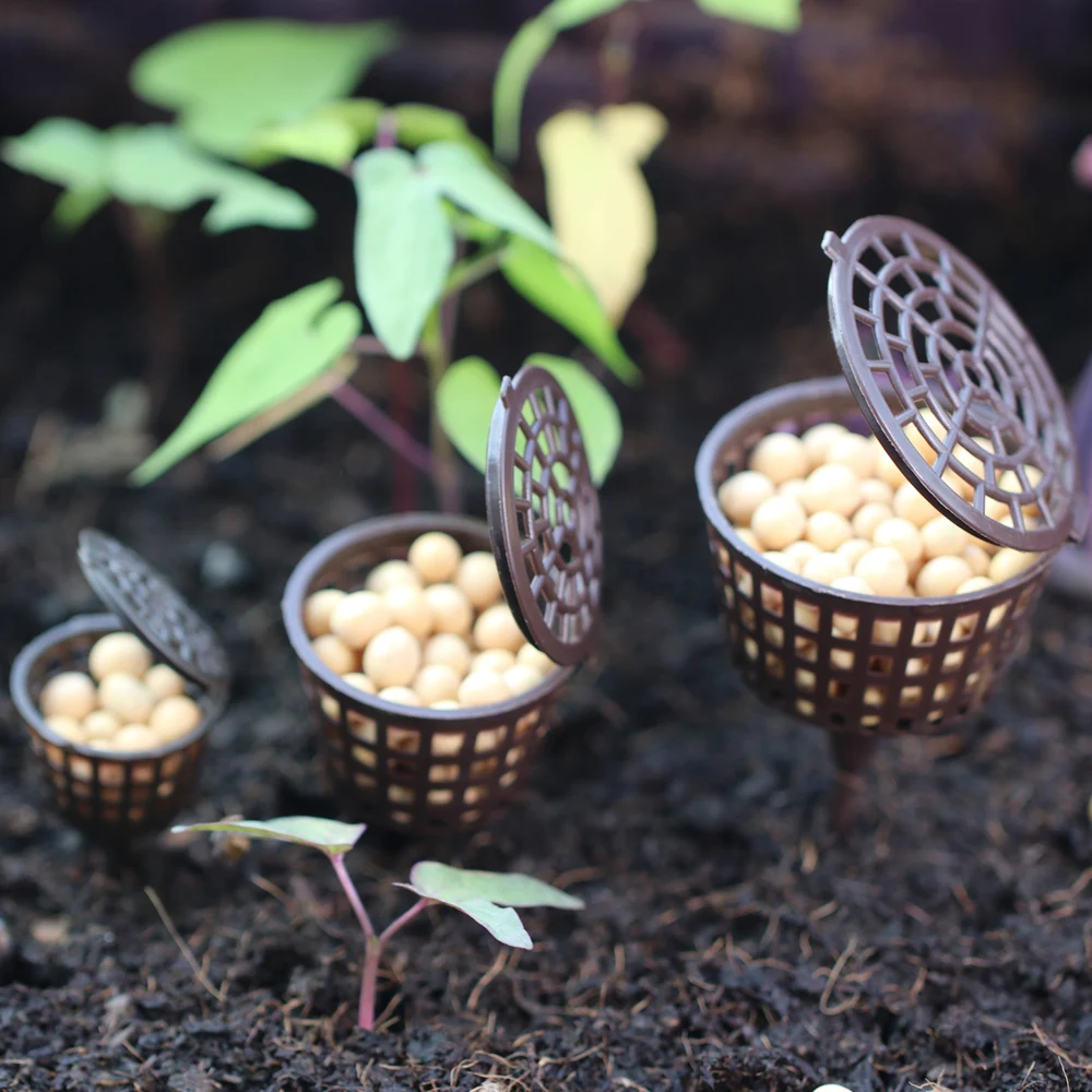 10/50PCS Fertilizer Baskets with Lid Reusable Portable Safe Non-Toxic for Bonsai Plant Flower Orchid Small Nursery Container Pot