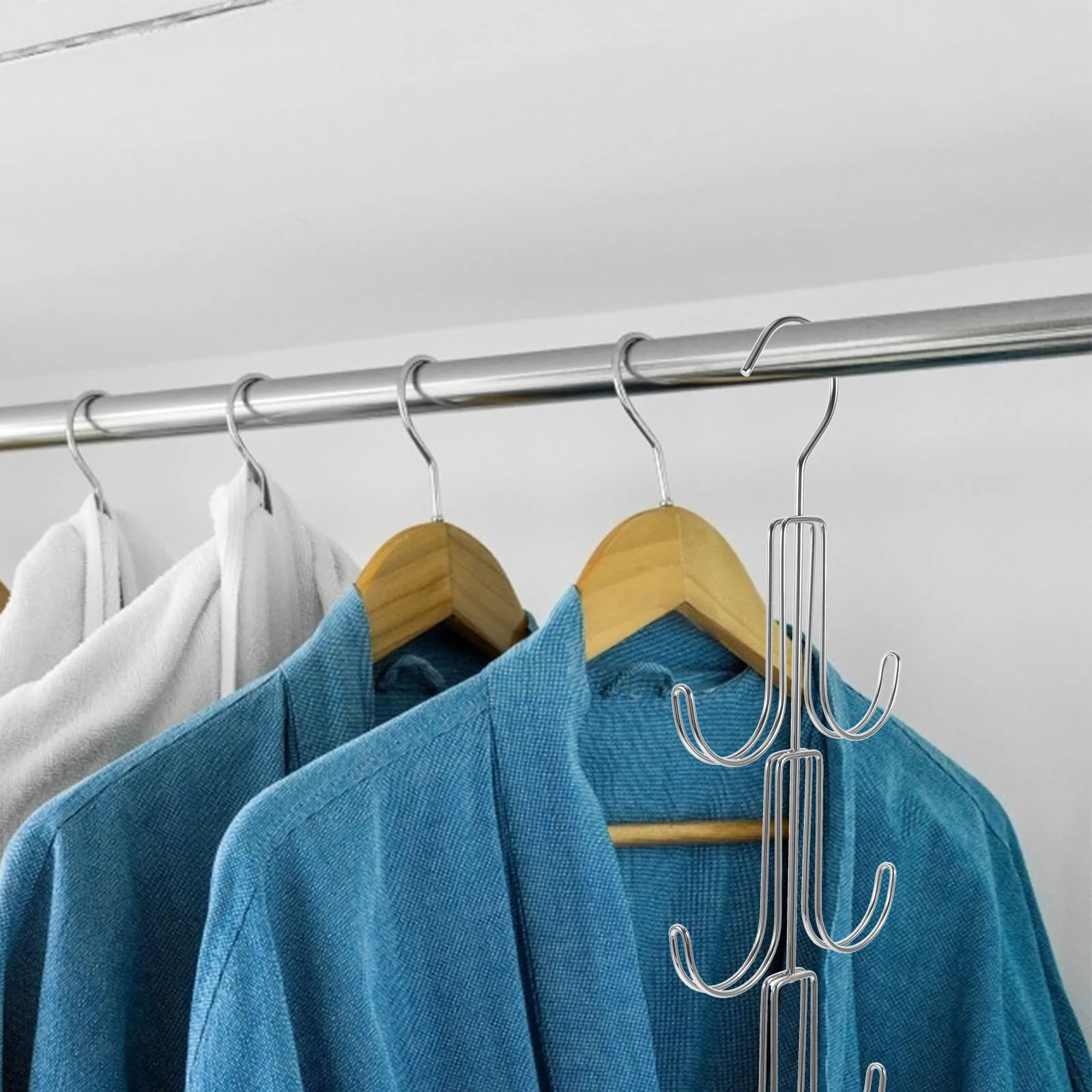 

Hanger ganizer for Clothes Bags Purse Closet Iron Pocket Divider Storage Solution Multi Layer Hooks
