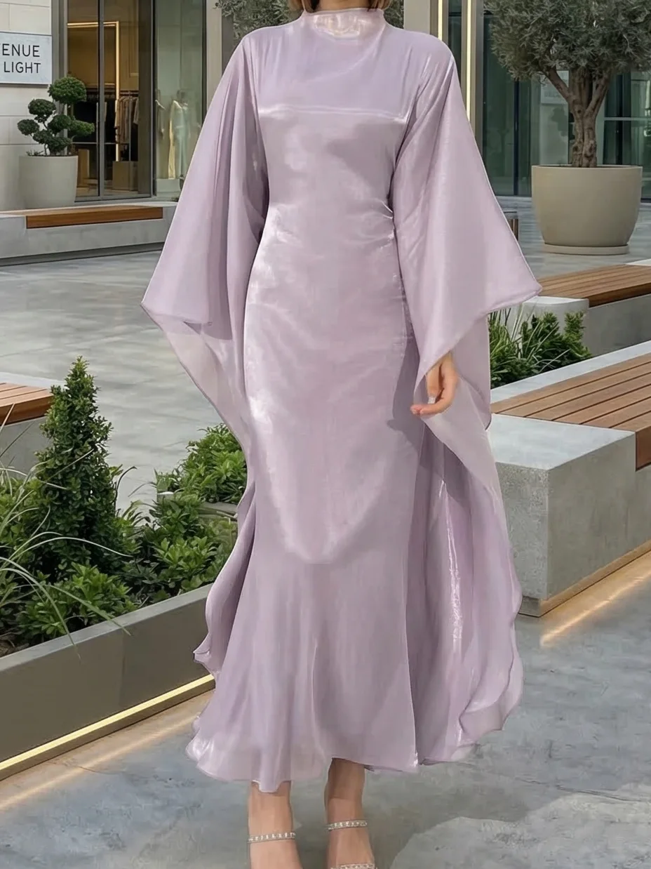 

Новинка! Блестящие абайи с рукавами-бабочками для женщин: скромное мусульманское платье, джеллаба, кебая, кафтан, марокканский стиль, женская роба, дубайская абайя, кафтан.