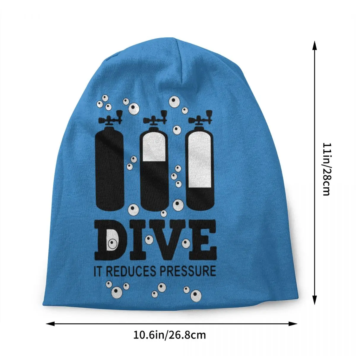 Custom Scuba Diving Skullies Beanies Caps Cool Winter Warm Men Women Knit Hat Adult Unisex Dive Diver Quote Bonnet Hats