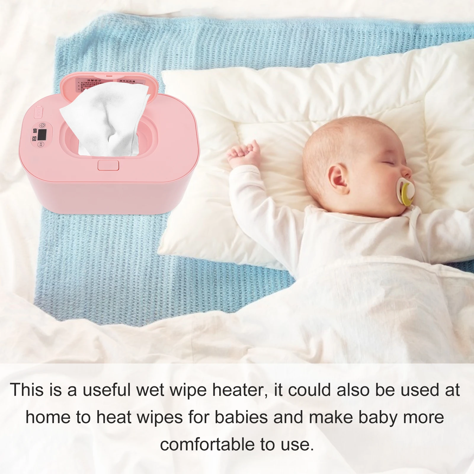 Baby Natte Warmer Baby Natte Tissue Warmer USB Constante Temperatuur Draagbare PP ABS Verwarmde Dispenser Box Tissue Container