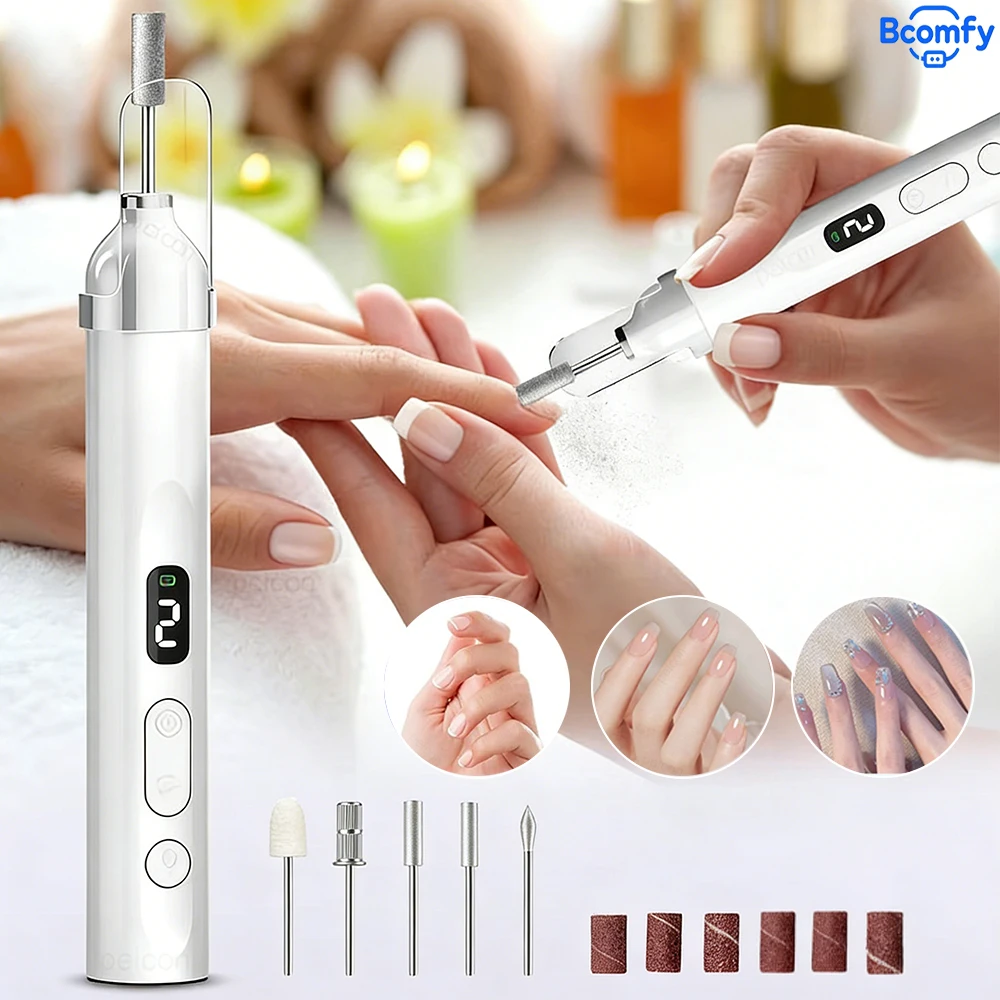 아크릴 젤 제거 및 광택용 전기 네일 파일, 충전식 무선 네일 드릴, 가정/살롱용 매니큐어 페디큐어