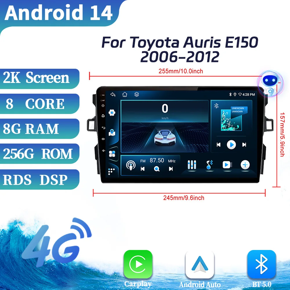 

Car Radio Multimedia Video 4G GPS For Toyota Auris E150 2006-2012 Android OS Navigation Multimedia Wireless Carplay Touch Screen