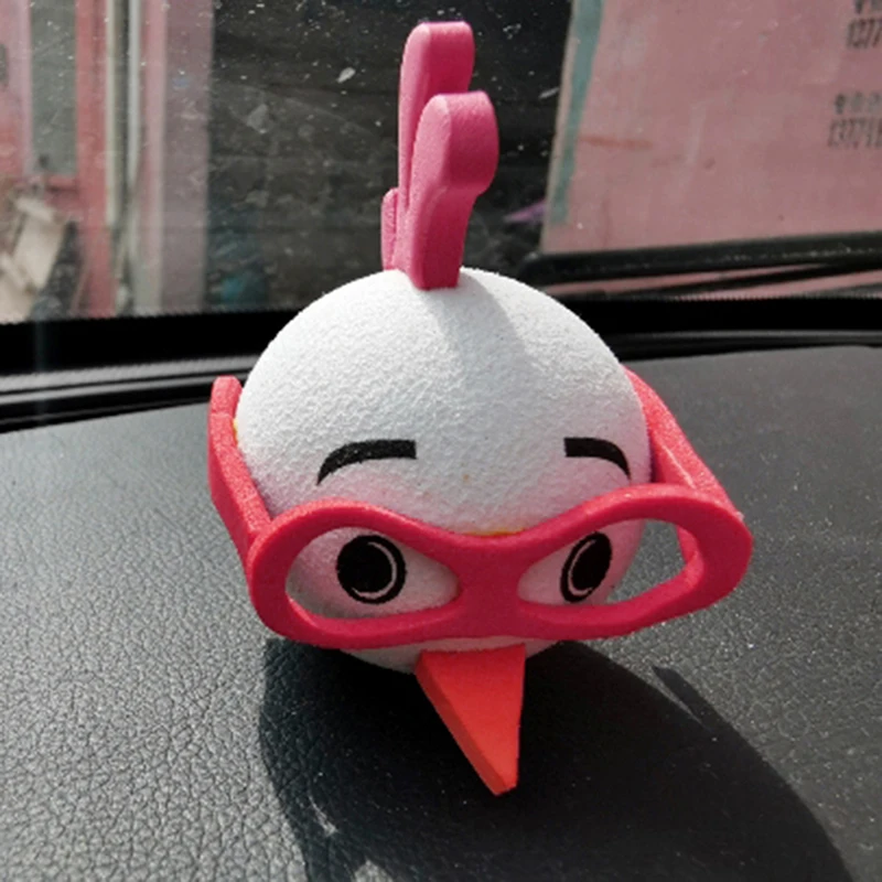 1Pc Cute glasses chickens car antenna pen topper aerial eva ball decor toy