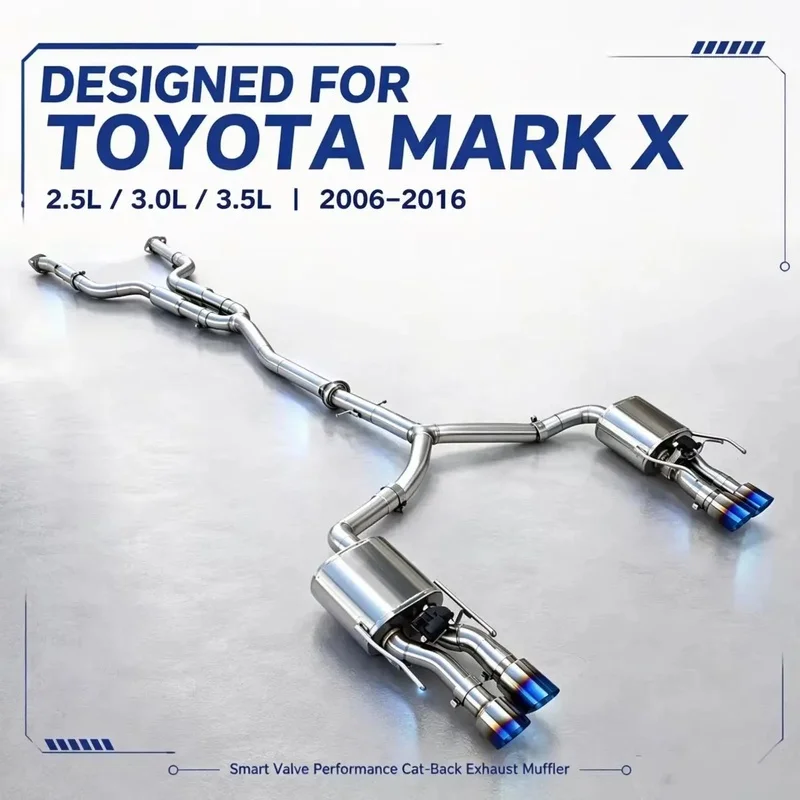 Perfectly Customized Smart Valve Performance Cat Back Exhaust Muffler Specifically Designed for Toyota MARK X 2.5 3.0 2006-2016