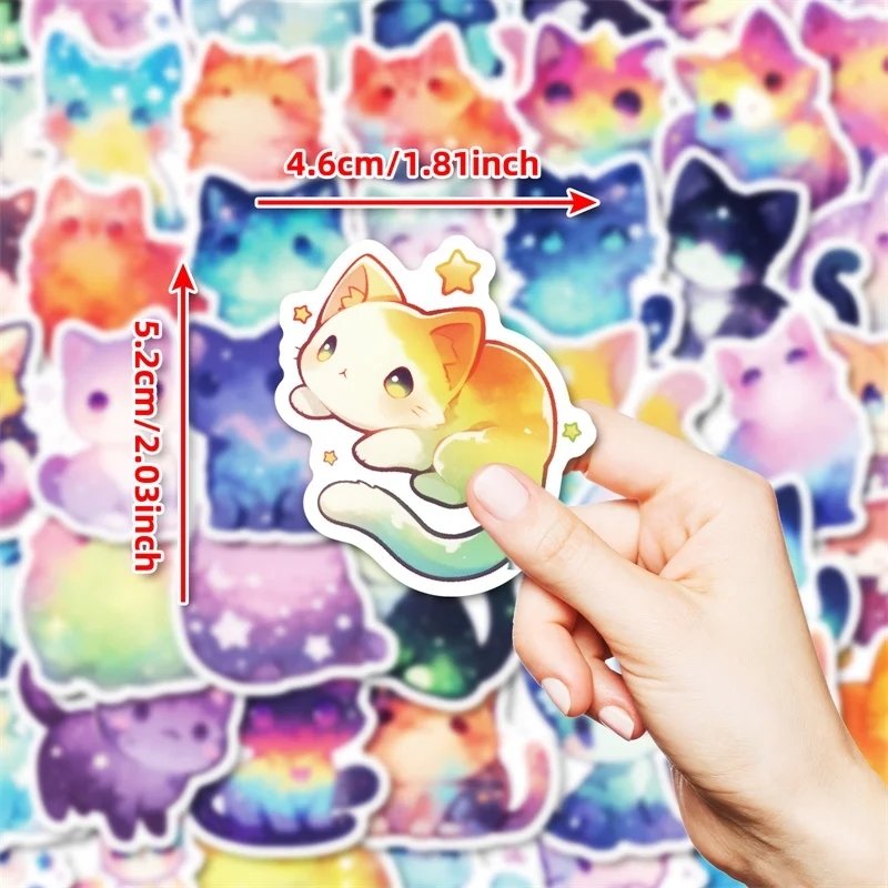 10/30/50PCS Cute Dream Star Cat Sticky PVC Sticker Aesthetic Stationery DIY Decoration Scrapbooking School Supplies