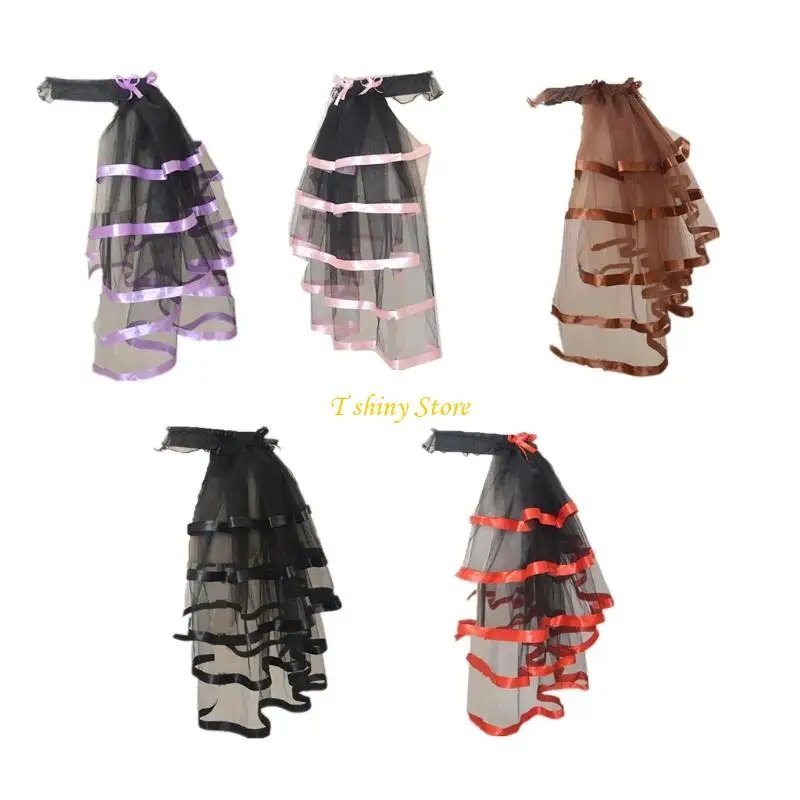Jupe longue en Tulle superposée à taille élastique, pour événement Cosplay Costume théâtre, N58F