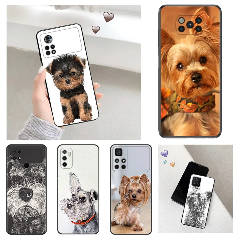 Yorkshire Terrier Dog Black Matte Anti-Drop Phone Case For Xiaomi 13 12X 12T 12S 12 Lite Redmi Note12 CC9 Pro A1 A2 Plus Cover