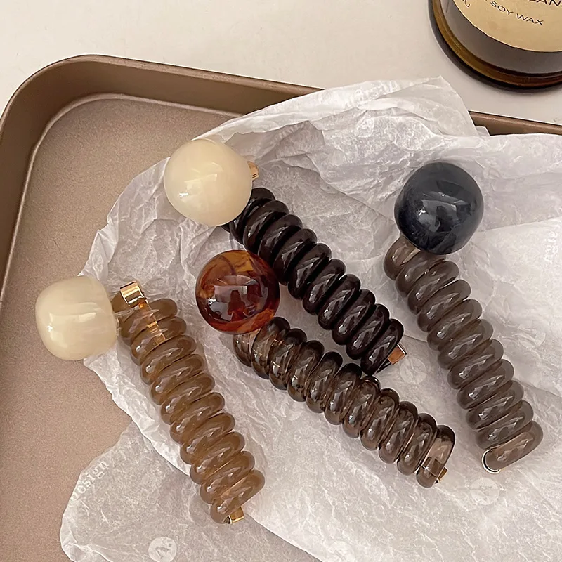 Cute Braid Rubber Bands for Women Girls Telephone Wire Hair Ties Spiral Spool Headbands Ponytail Girls Hair Accessories