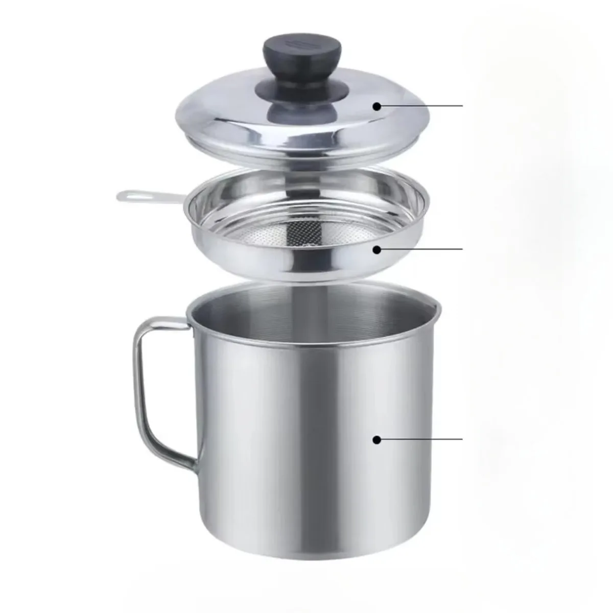 Kitchen Oil Container Can with Strainer for Store Meat Bacon Grease Container Frying Oil and Cooking Grease Storage