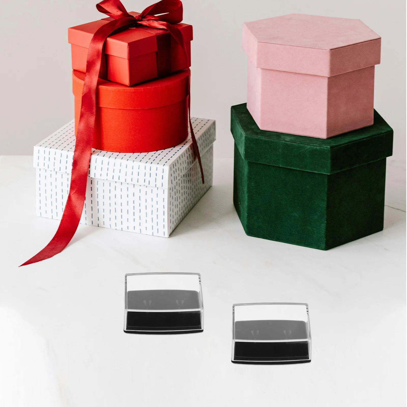 6 قطعة صندوق أزرار أكمام للرجال واضح عرض المجوهرات متعدد الوظائف المحمولة المنظم السفر تخزين حلقة حامل