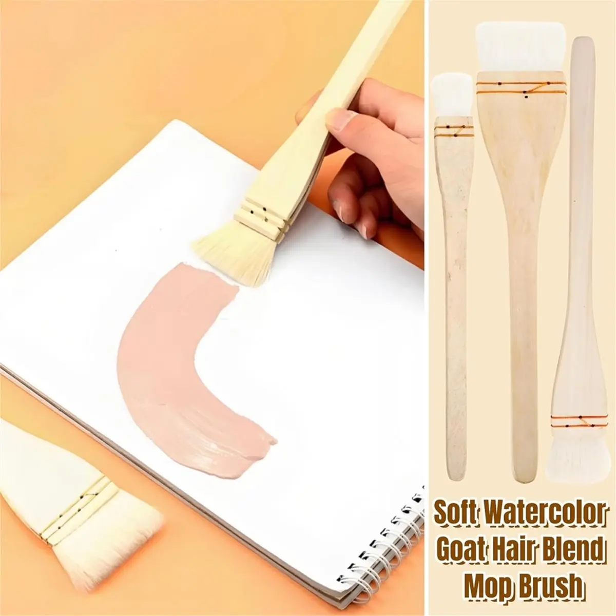 20 Pack Pottery Glaze Brushes, Wool Ceramic Brushes with Wood Handle, for Acrylic Painting, Watercolor Oil Art Painting