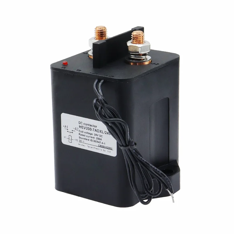 200A High Voltage DC Contactor 200V For New Energy Vehicle Charging Station 12V 24V 36V 48V 60 72V 1NO Continuous
