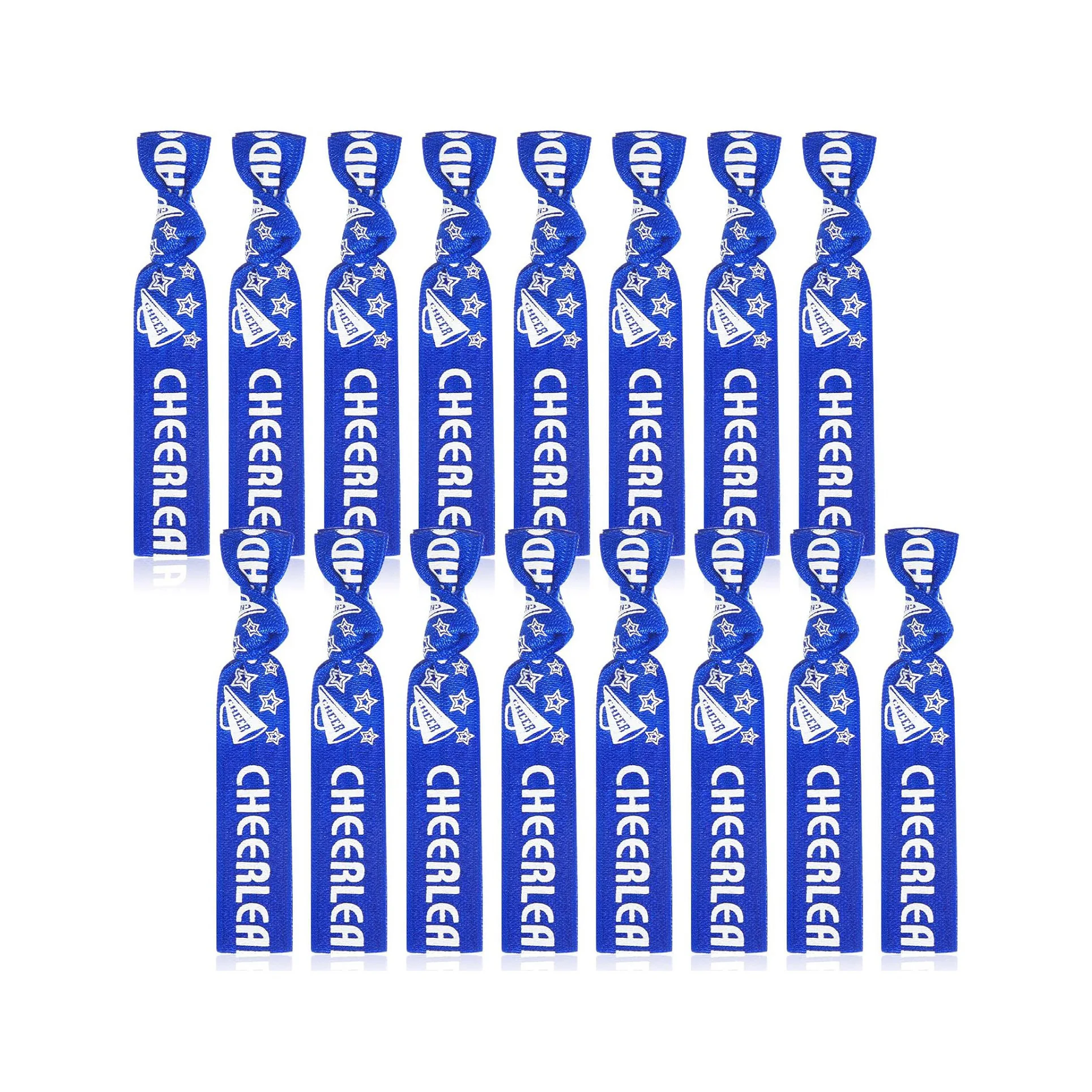 50Pcs/200Pcs Cheerleaders Printed Knoted Elastic Hair Ties Bracelet Women's Wristband Horsetail Fixed Hair Band Accessories