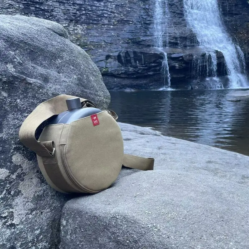 

Keith Titanium Ti3038 Plastic-Free Western Cowboy Canteen -1.1 Gal / 4200ml (Canvas Case) Camping hiking