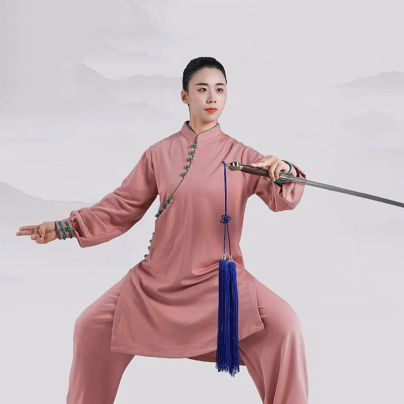 Women's Striped Cotton Tai Chi Suit Thickened Lapel New Arrival Martial Arts Performance Wear Autumn/Winter for Adults
