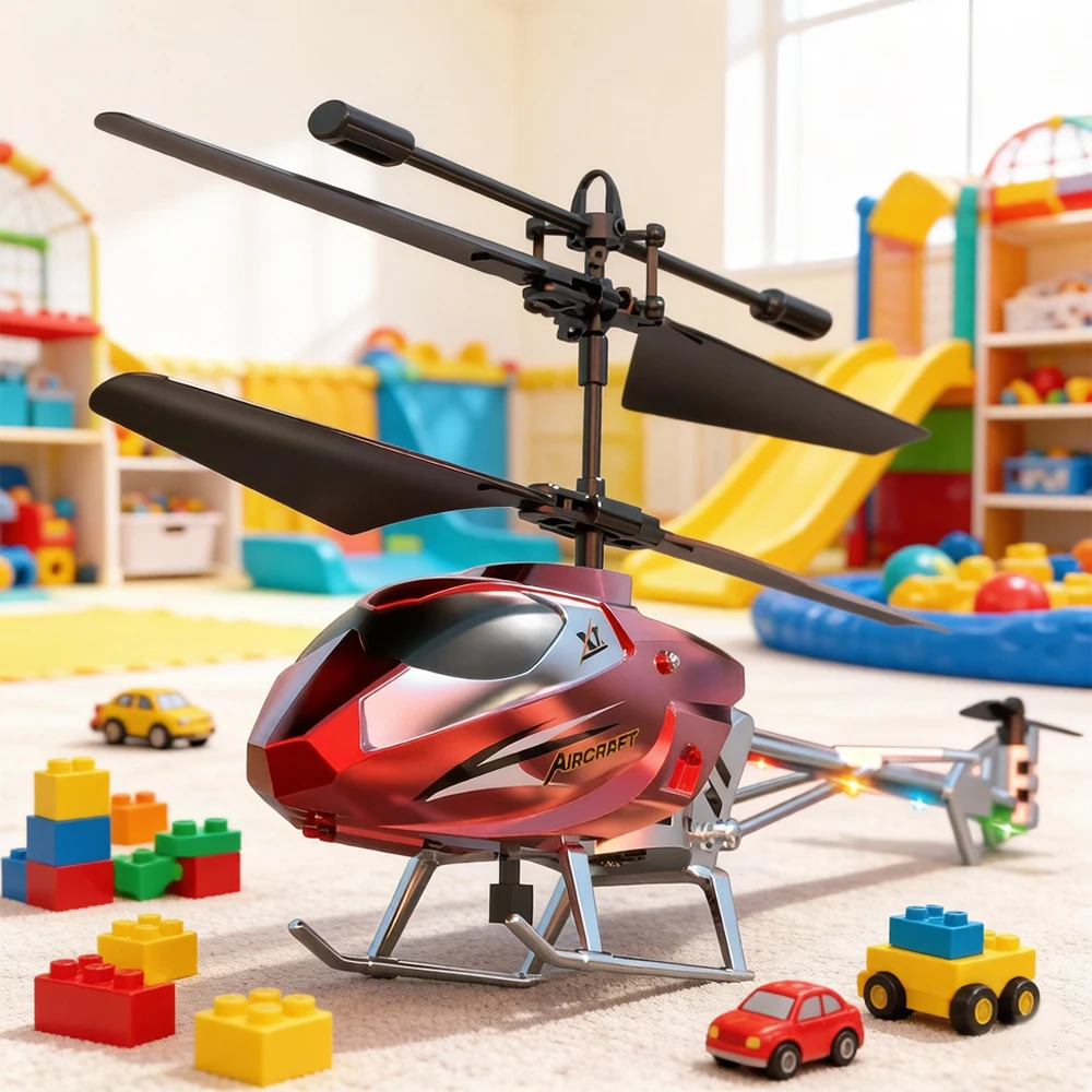3.5CH Alloy RC Helicopter USB Charging Anti Crash Remote Control Plane with Gyro Stabilizer