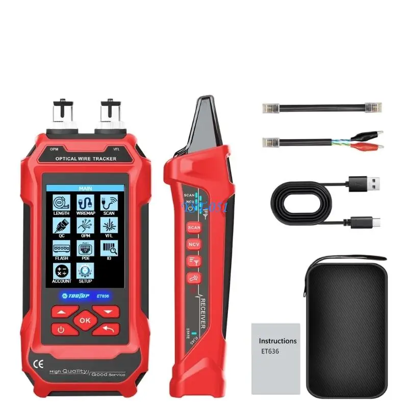 E15A 1pc Transportable Line Investigator with Tone Detection Cable Charting and Light Power Meter for POET Verification in