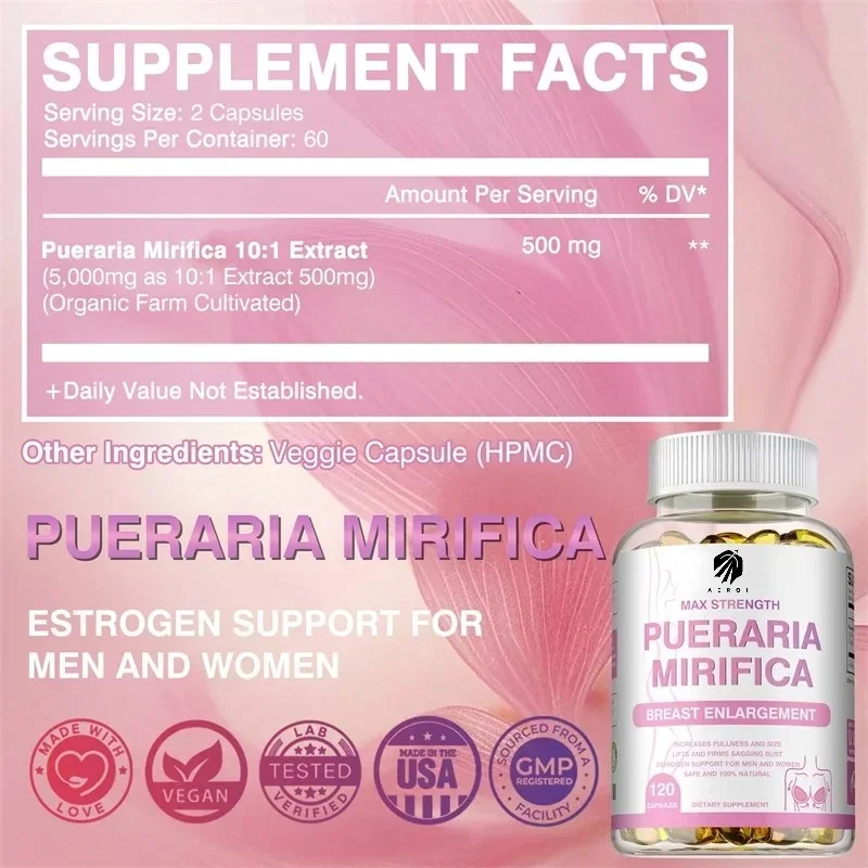 Pueraria Mirifica - Promotes Women's Health, Makes Breasts Fuller, Hormone Metabolism, Relieves Menopause, Non-GMO