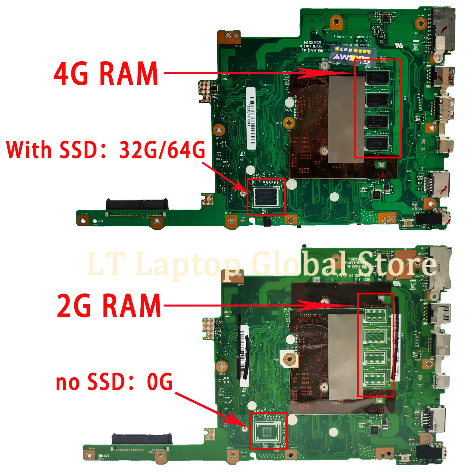 E402na e502na Laptop-Motherboard mit 2g/4g RAM n3350 n3450 n4200 für asus f402n l402na x402na e402n e502n r417n r416n Mainboard