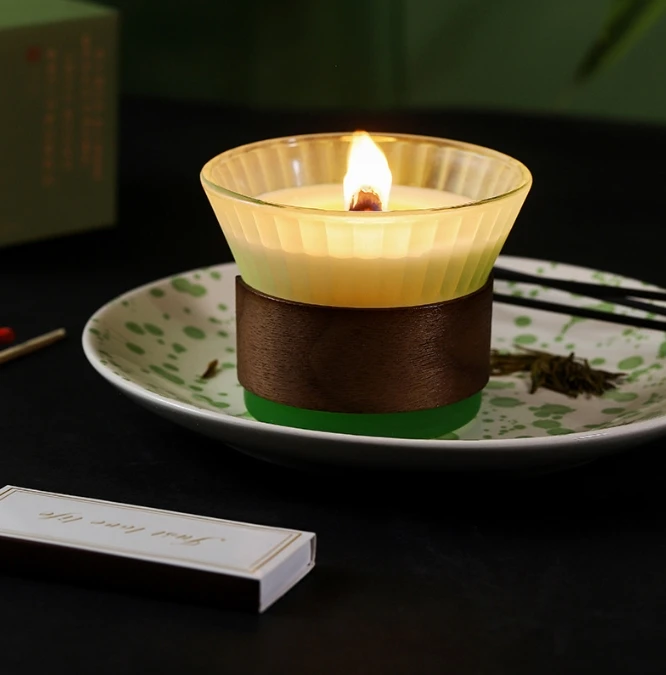 

9LGY94RJPK Водяная лилия Ароматерапевтическая свеча Крытая атмосфера Креативная чашка с градиентом Ароматерапевтическая свеча