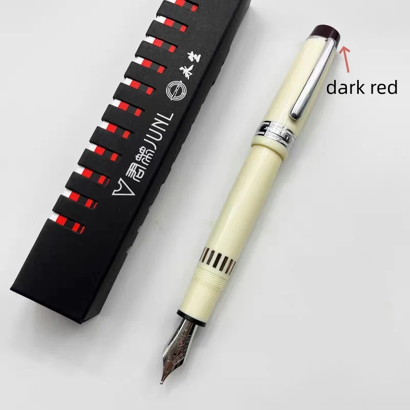 2025 جديد الأبيض WingSung 630 كبير الراتنج المكبس قلم حبر مع نافذة الحبر N0.8 Iraurita بنك الاستثمار القومي مكتب الأعمال الكتابة أقلام الهدايا #5