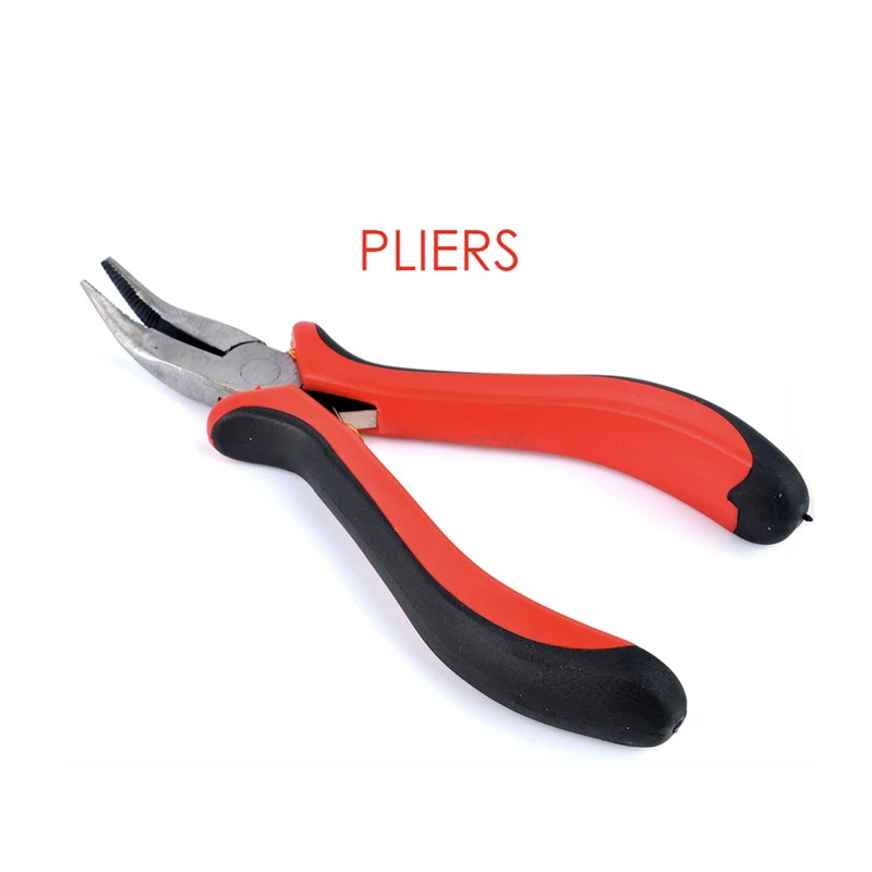 I-tip مجموعة أدوات الشعر التمديد مع كماشة سحب هوك حبة جهاز 100 قطعة 5 مللي متر مايكرو الروابط خواتم الخرز الشعر التمديد اكسسوارات