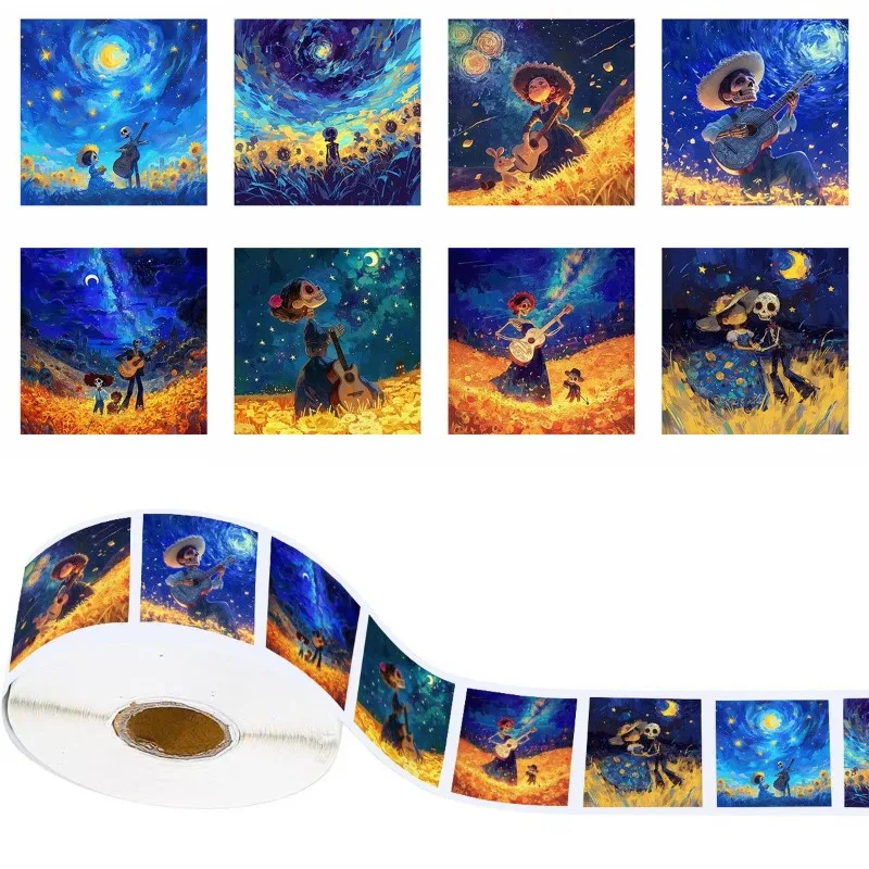 500 pezzi Disney Coco Scroll adesivi fai da te conto a mano decorazione arte semplice alta estetica cartone animato Anime decorazione del partito fornitori