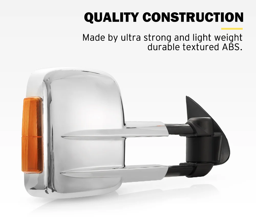 Chrome Extendable Towing Mirrors For HILUX 2005-2015