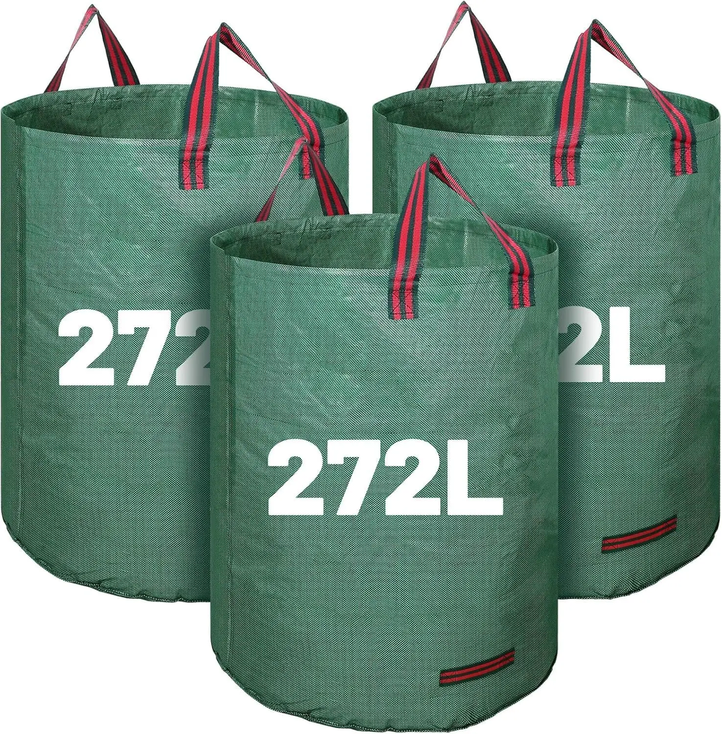 

Многоразовые мешки для садового мусора объемом 72 галлона, 3 упаковки, мешки для газона и листьев с усиленными ручками, складные садовые мешки для листьев и травы.