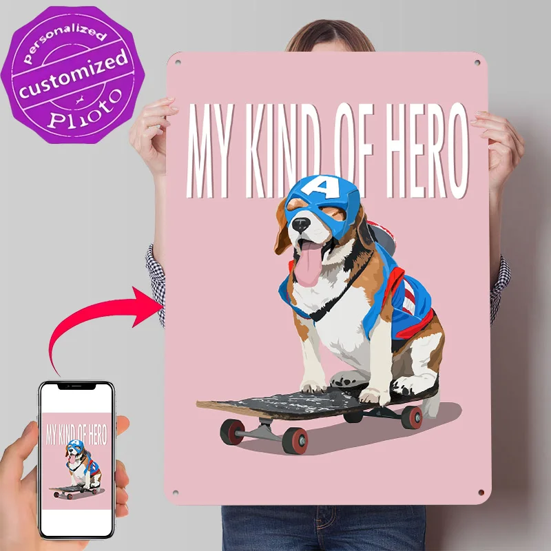 My Kind Of Hero 3D Texture Printed Poster Custom Vintage Metal Tin Plate Sign for Wall Art Mancave Decoration Gaming Room Decor