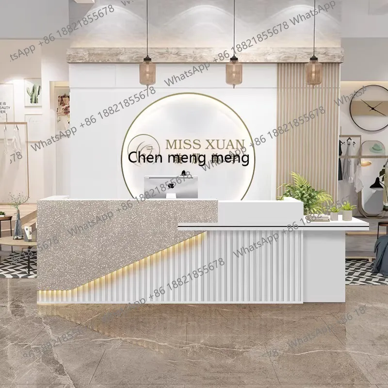 Imitation marble beauty salon checkout page company hotel front desk modern restaurant bar table